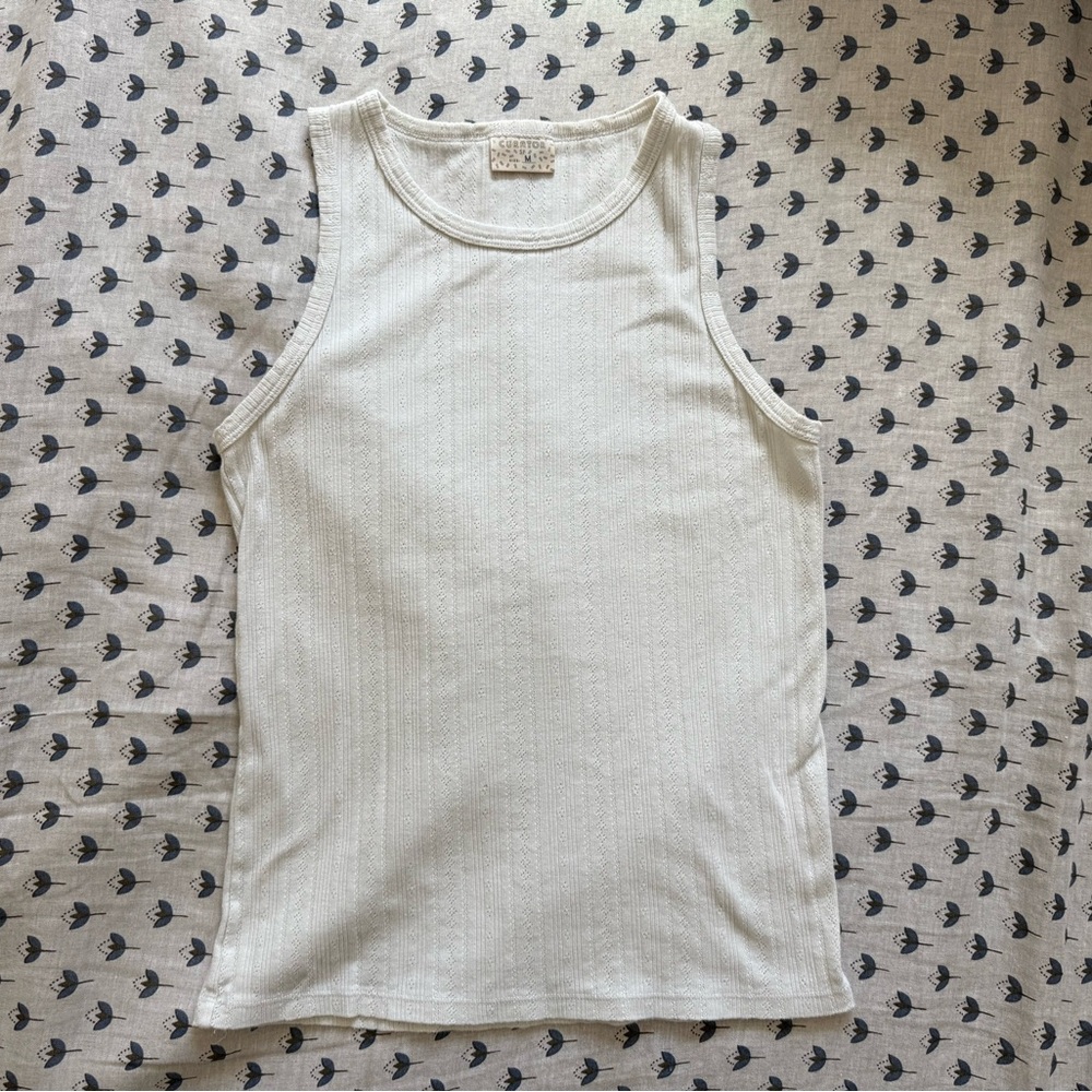 Curator SF - White Ribbed Tank Top